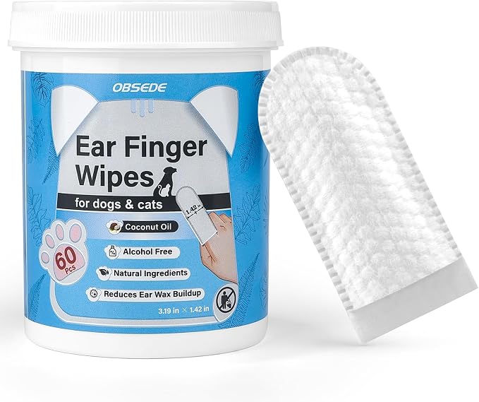 OBSEDE Dog & Cat Ear Wipes, Removes Wax & Odor – Daily Pet Grooming Supplies by OBSEDE