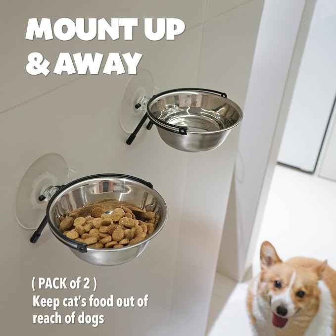 PETKARAY Window Bowls for Indoor Cats, 12 Ounces Food Bowl for Window, Dog - Image 3