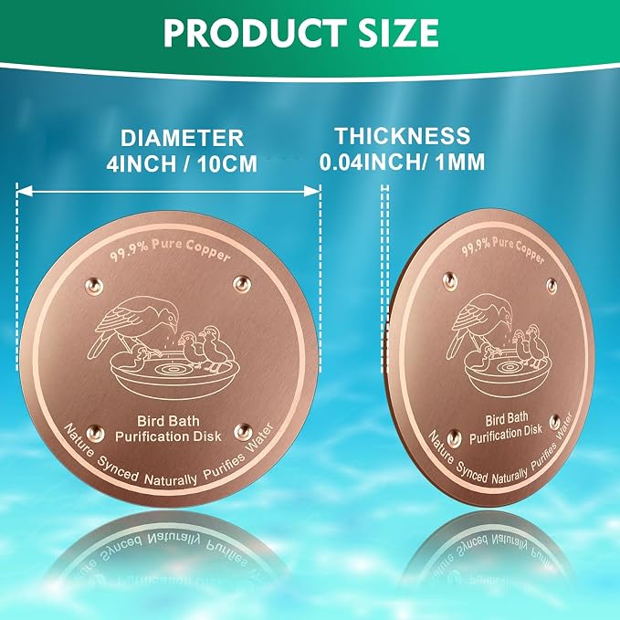 1 Pcs Copper Disc for Bird Bath | 99.99% Pure Copper Plate & Birdbath Disk | - Image 6