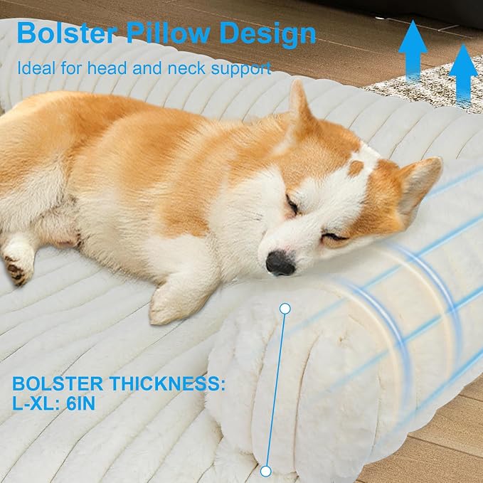 Wn's Day Luxurious Dog Couch Bed, Washable Calming Dog Couch Cover, Removable - Image 2