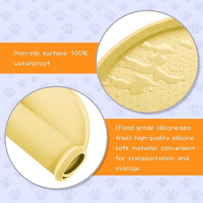 100% Waterproof 1.0" Raised Edge BPA Free Silicone Dog Food Mat, Pet Cat - Image 3