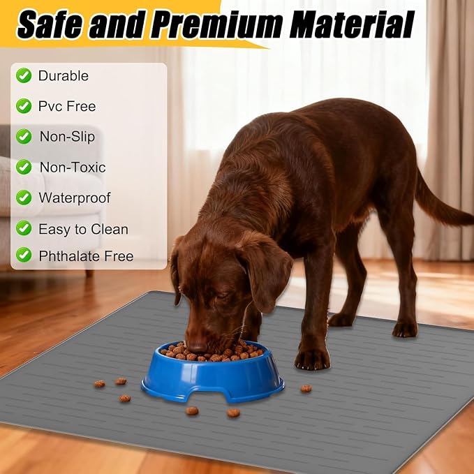 51.2"x25.6" Largest Dog Food Mat, XXXXL Silicone Dog and Cat Mat - Image 4