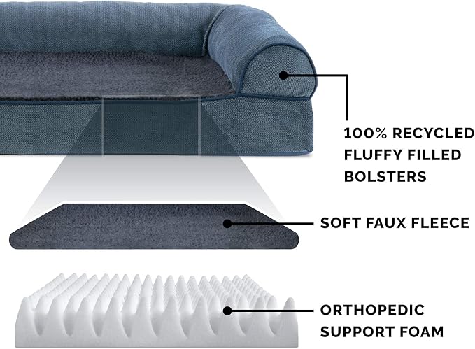 Furhaven Orthopedic Dog Bed for Large Dogs w/ Removable Bolsters & Washable - Image 4