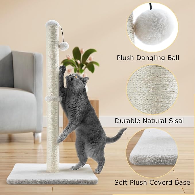 Dimaka 34" Height Tall Cat Scratching Post, Claw Scratcher - Image 3