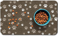 Dog Food Mat, Absorbent Water Bowl Mats Cat Pet Feeding Placemats Brown 24 * 32 by Zoeeya