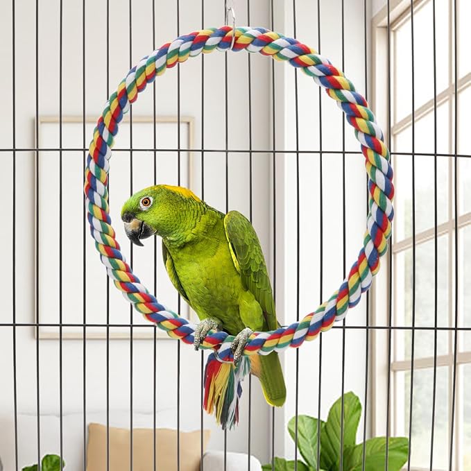 Bird Rope Swing Colorful Perch Climbing Toy - Image 4