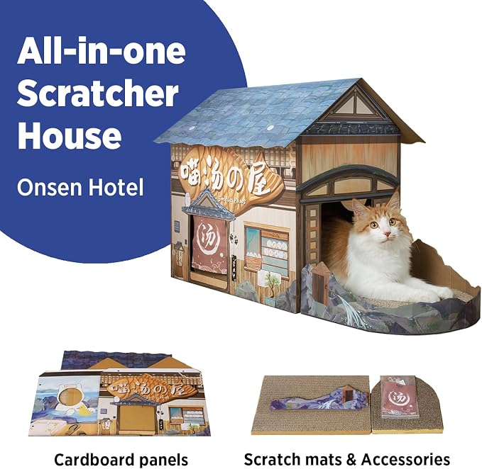 SMILE PAWS Cat Beds for Indoor Cats, Cardboard Cat House - Image 2