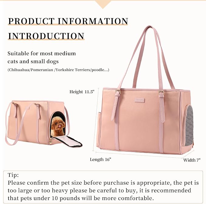 Fashion Dog Purse Pet Carrier Leather Bag - Image 2