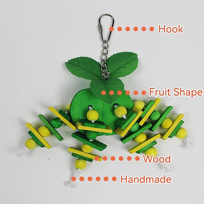 JSLZF Bird Chewing Toy for Parrot Cockatiel Conure Wood Block Cage Hanging - Image 2