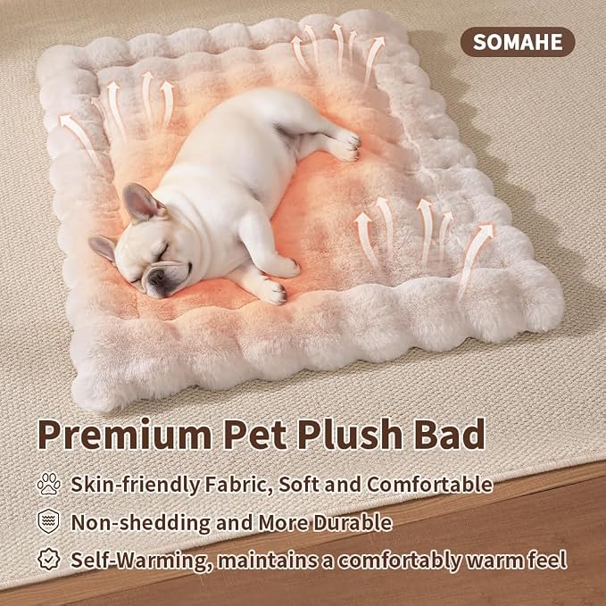 Self-Warming Cat Bed, Plush Faux Fur Pet Bed Mat - Image 2