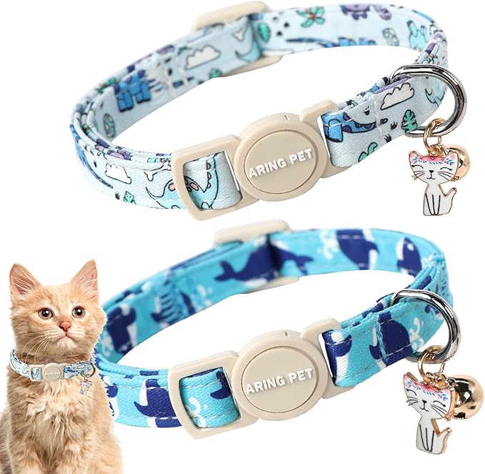 ARING PET 2 Pack Cat Collars-Cute Breakaway Cat Collar by ARINGPET