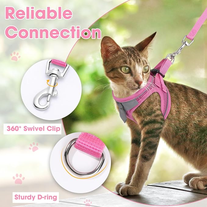 Cat Harness and Leash Set for Walking Escape Proof, Soft Adjustable Kitten - Image 6