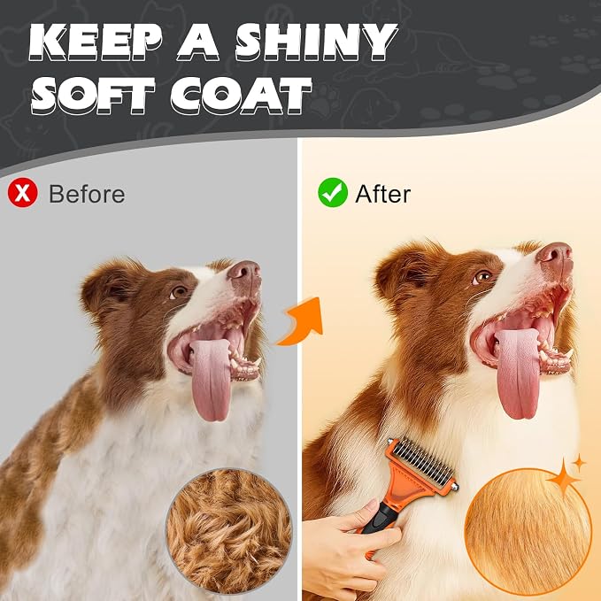 3PCS Pet Grooming Rake & Metal Comb & Flea Comb - Image 6