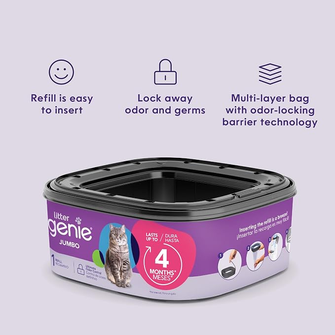 Litter Genie Refill Bags | Jumbo 1-Pack, 28 total ft | Up to 4 Months of Supply - Image 6