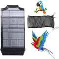 Bird Cage Seed Catcher, Large Airy Gauze Bird Cage Cover Guard, Adjustable by AIMICOCA