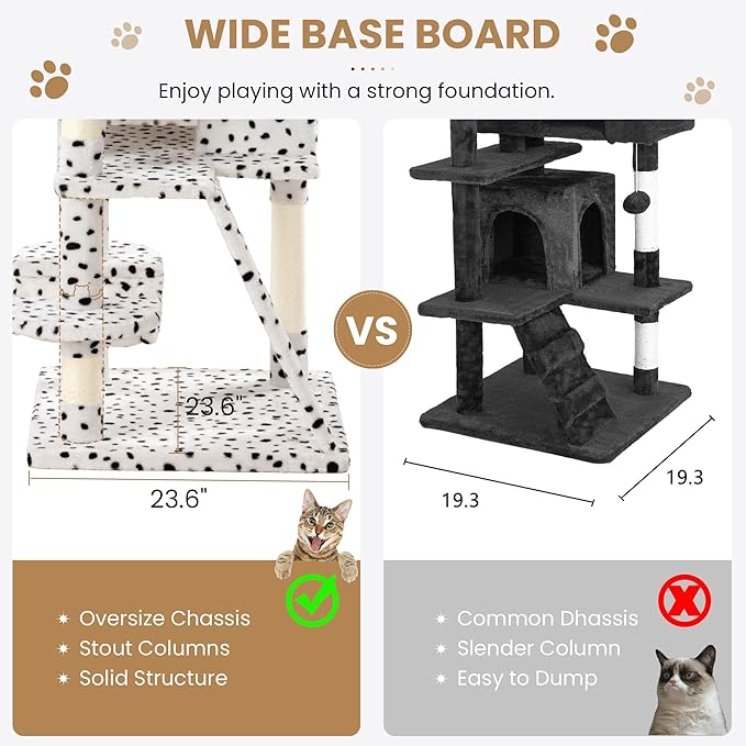 SHA CERLIN 65in Larger Cat Tree Tower Condo - Image 6