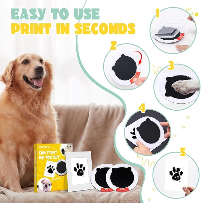 Nabance Inkless Paw Print Kit for Dogs, Cats - Image 4