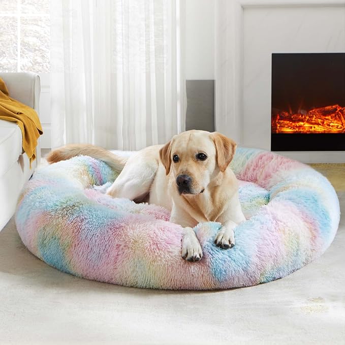 WESTERN HOME WH Calming Dog & Cat Donut Cuddler, Anti-Anxiety Warming Cozy Soft - Image 4