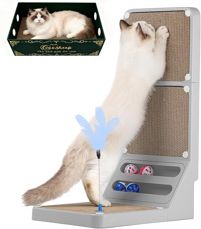 Cat Scratching Post Cat Scratching Board, 2-in1 L Shaped Cats Cardboard - Image 2