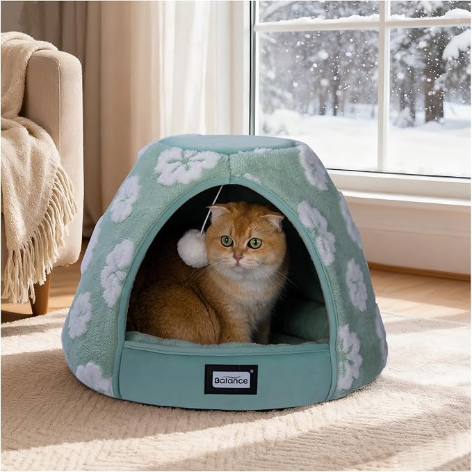 BALANCE Cat Beds for Indoor Cats, 2-in-1 Cat Bed Cave by BalancePet