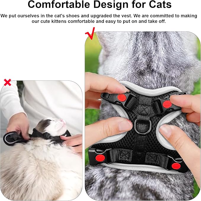 Cat Harness and Leash for Walking, Retractable Cat Harnesses and Leash Set - Image 7