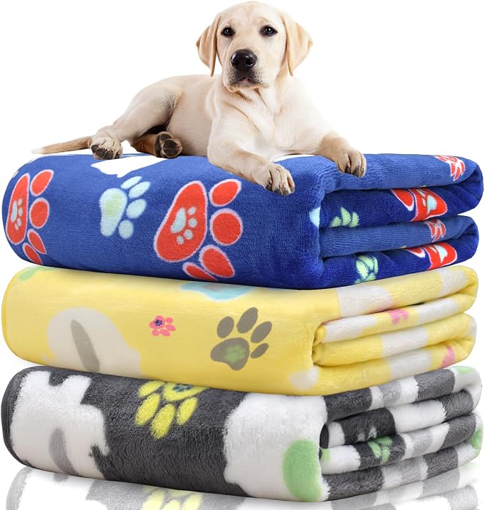 Rezutan Blanket for Large Dogs 1 Pack 3 for Medium Pet Cat Soft Fluffy Washable by Rezutan