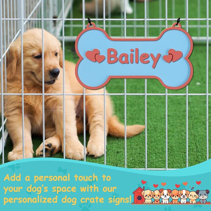 Personalized Dog Crate Sign Custom Dog Kennel Accessories Name Plate Doghouse - Image 6