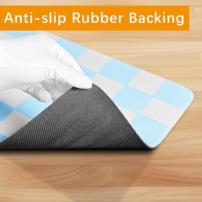 Checkered Dog Food mat, Non-Slip Sole Absorbent Dog and Water Bowl mat - Image 4