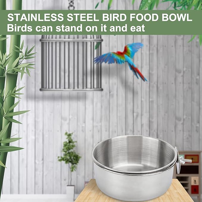 Bird Feeding Dish Cups 3 Pack Parrot Food Bowl Cage - Image 3