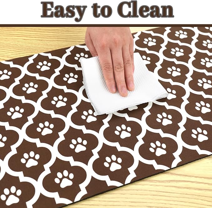Dog Food Mat 12X20 Inch Pet Feeding Absorbent Mats - Image 6