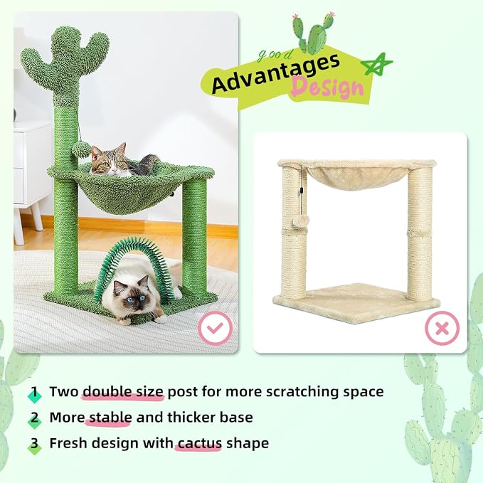 PAWZ Road Cactus Cat Tree, 33 Inchs Cat Tower - Image 7