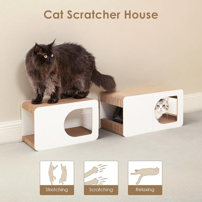 EHEYCIGA Cardboard Cat Scratcher House, 17-Inch Corrugated Cat Scratcher - Image 8