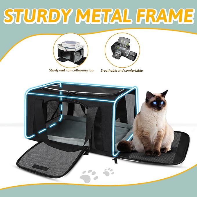 Petskd Pet Carrier 17x12x8.5 JetBlue Allegiant Airline Approved, Pet Travel - Image 6