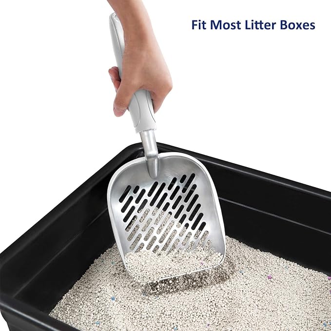 WePet Cat Litter Scoop, Aluminum Alloy Sifter, Kitty Metal Scooper, Deep Shovel - Image 6