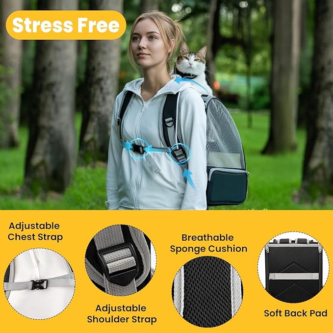 Cat Backpack Carrier for Small Dogs and Cats Fit Up to 15 Lbs, Small Dog - Image 4