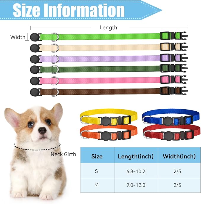 16 PCS Puppy Collars, Safety Buckle Collars - Image 5
