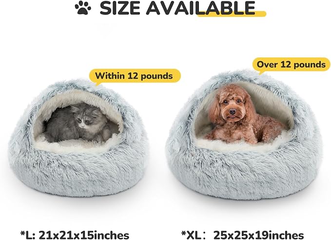 CATISM Cozy Plush Hooded Cat Bed, Indoor/Outdoor, Self-Warming Cave, Removable - Image 6