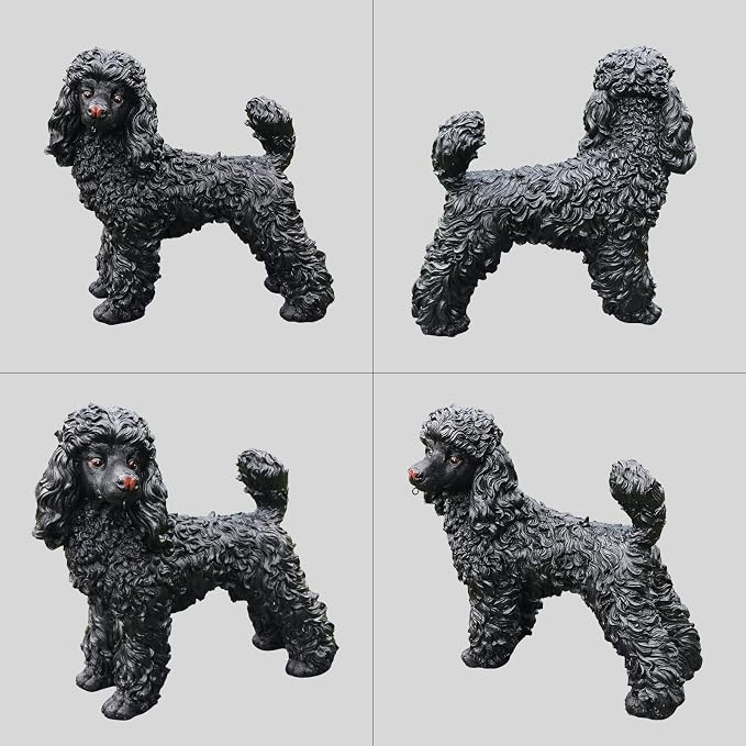 Poodle Statue Outdoor Decorations – Outdoor Dog Statue Standing Black Poodle - Image 8