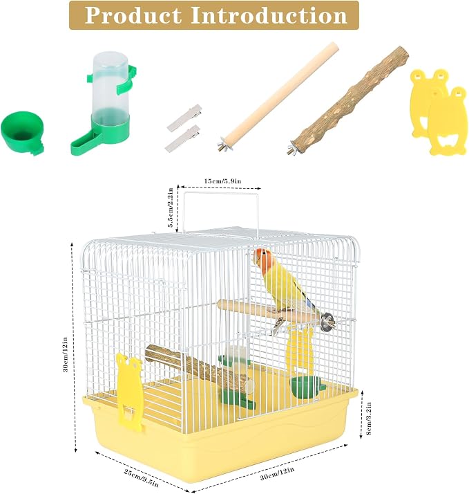 Small Bird Cage, Lightweight for Parakeets, Hanging for Parrot, Travel for - Image 3