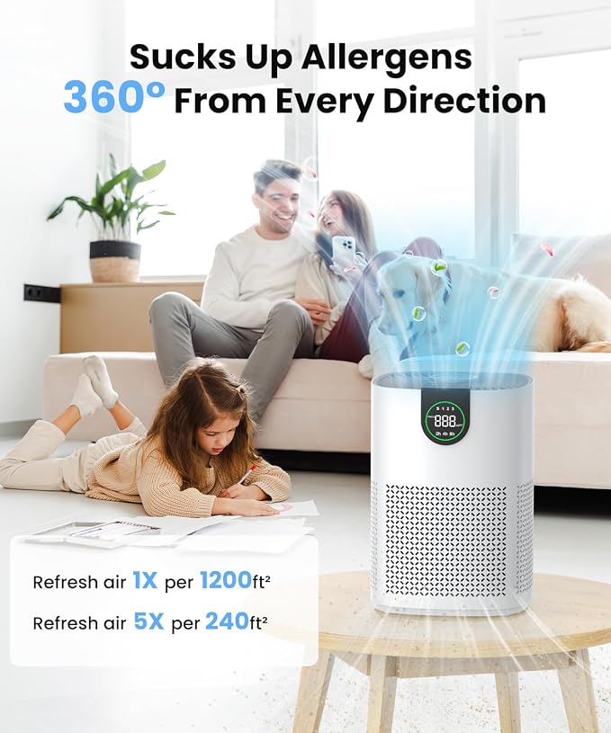 VEWIOR 2 Pack Air Purifiers for Home, Air Purifiers for Bedroom Large Room up - Image 2