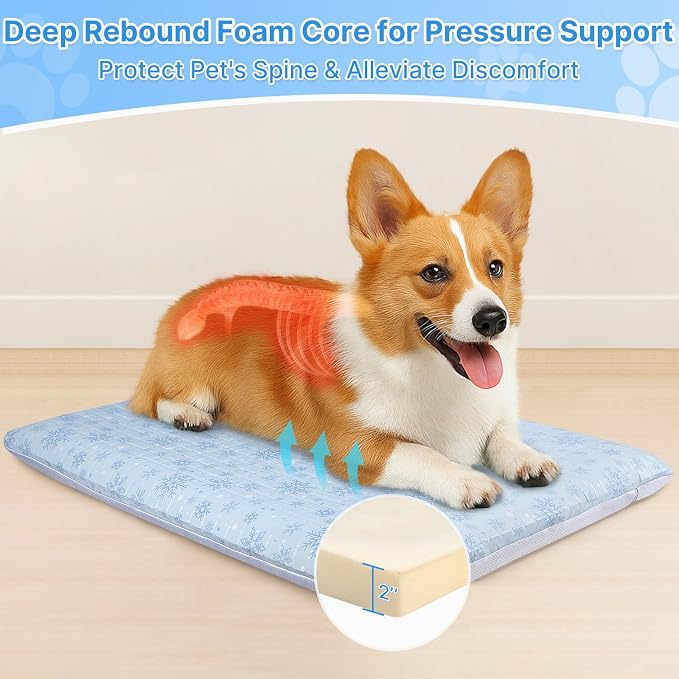 Atsuwell Dog Cooling Mat for Medium Dogs, Orthopedic Joint Support Cool Dog Bed - Image 3