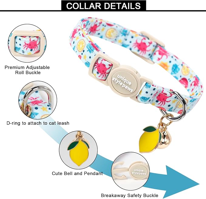 Unique style paws 2 Pack Spring Summer Kitten Collar Breakaway - Image 2