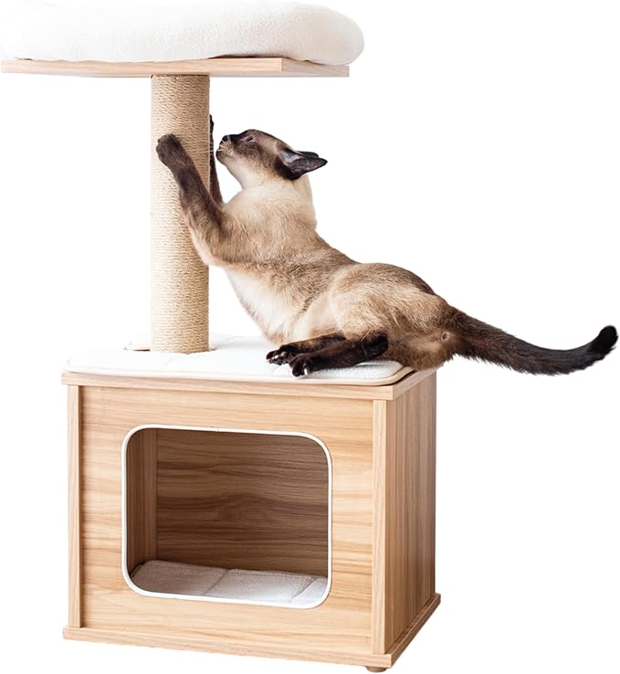 Catry 29.7" Tall 3 Level Laminated Wood Cat Tree by CatryCatTree