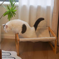Large Cat Hammock Bed, Bamboo Wood Elevated Pet Hammock by kiplant