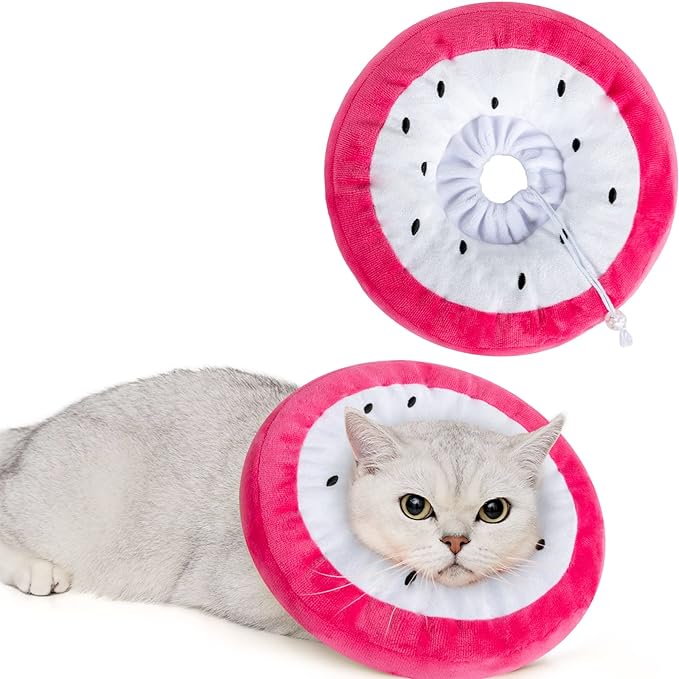 ANWA Adjustable Cat Cone Collar Soft, Cute Cat Donut Collar After Surgery by ANWA