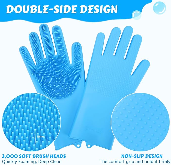 Pecute Pet Grooming Gloves Large, Heat Resistant Cat Bathing Gloves - Image 3