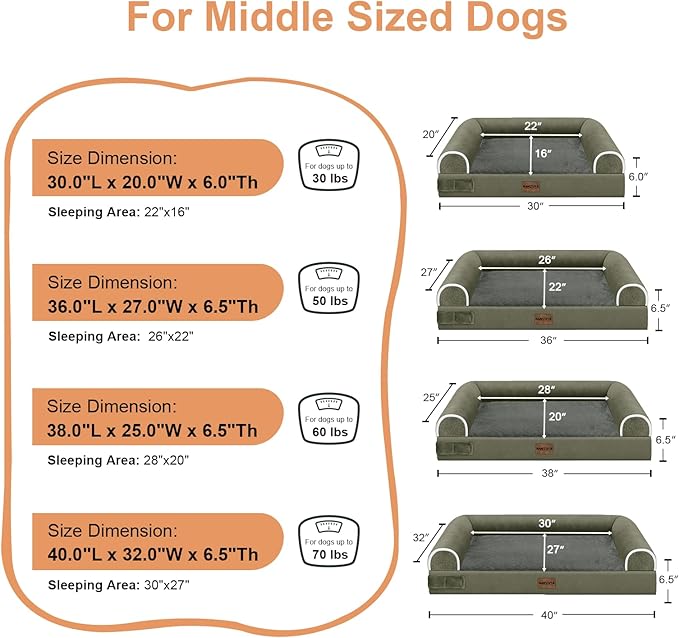 Large Dog Bed Orthopedic Washable: Beds Bolster XL Bed Large Big Dogs Egg Crate - Image 6