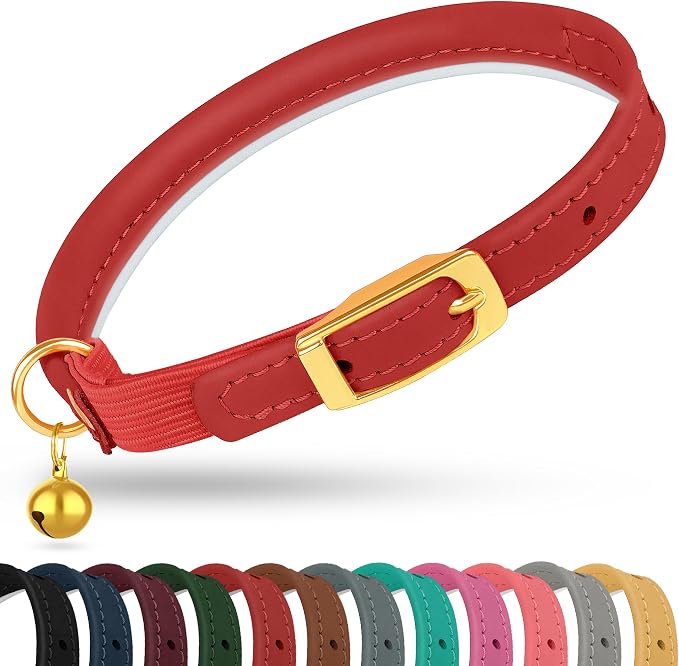 OOPSDOGGY Rolled Leather Cat Collar by OOPSDOGGY