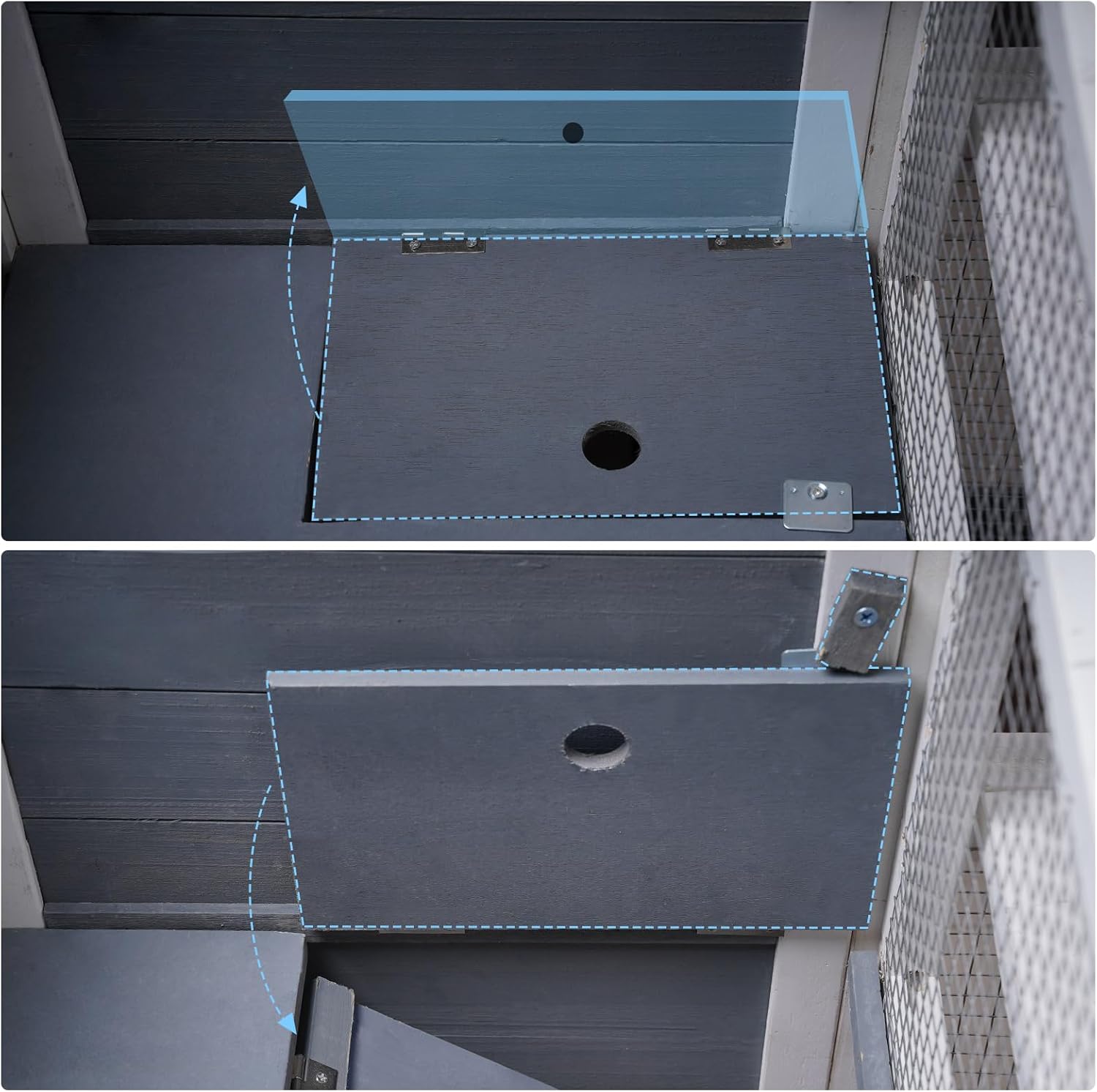 2-Story Wooden Guinea Pig Cage with Removable Tray and Ramp - GlobalHabitat Supply