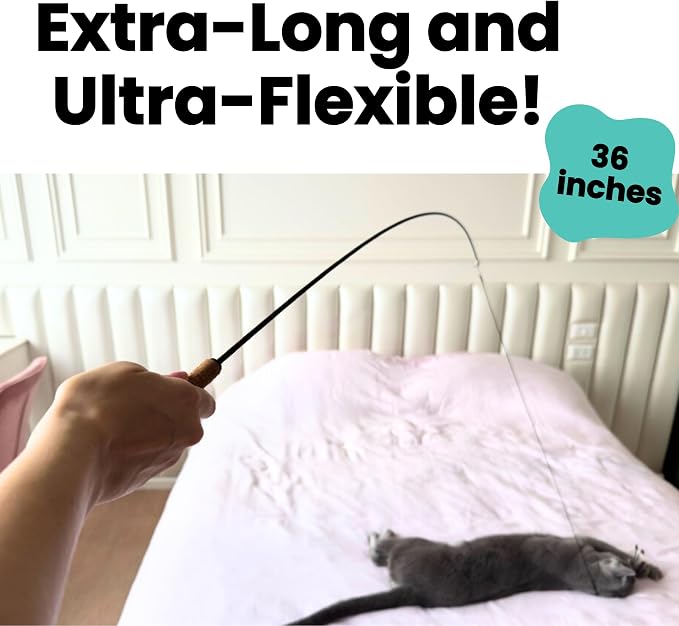 Forever Stick - The Unbreakable Cat Wand Toy, Extra Long Durable Cat String Toy - Image 7